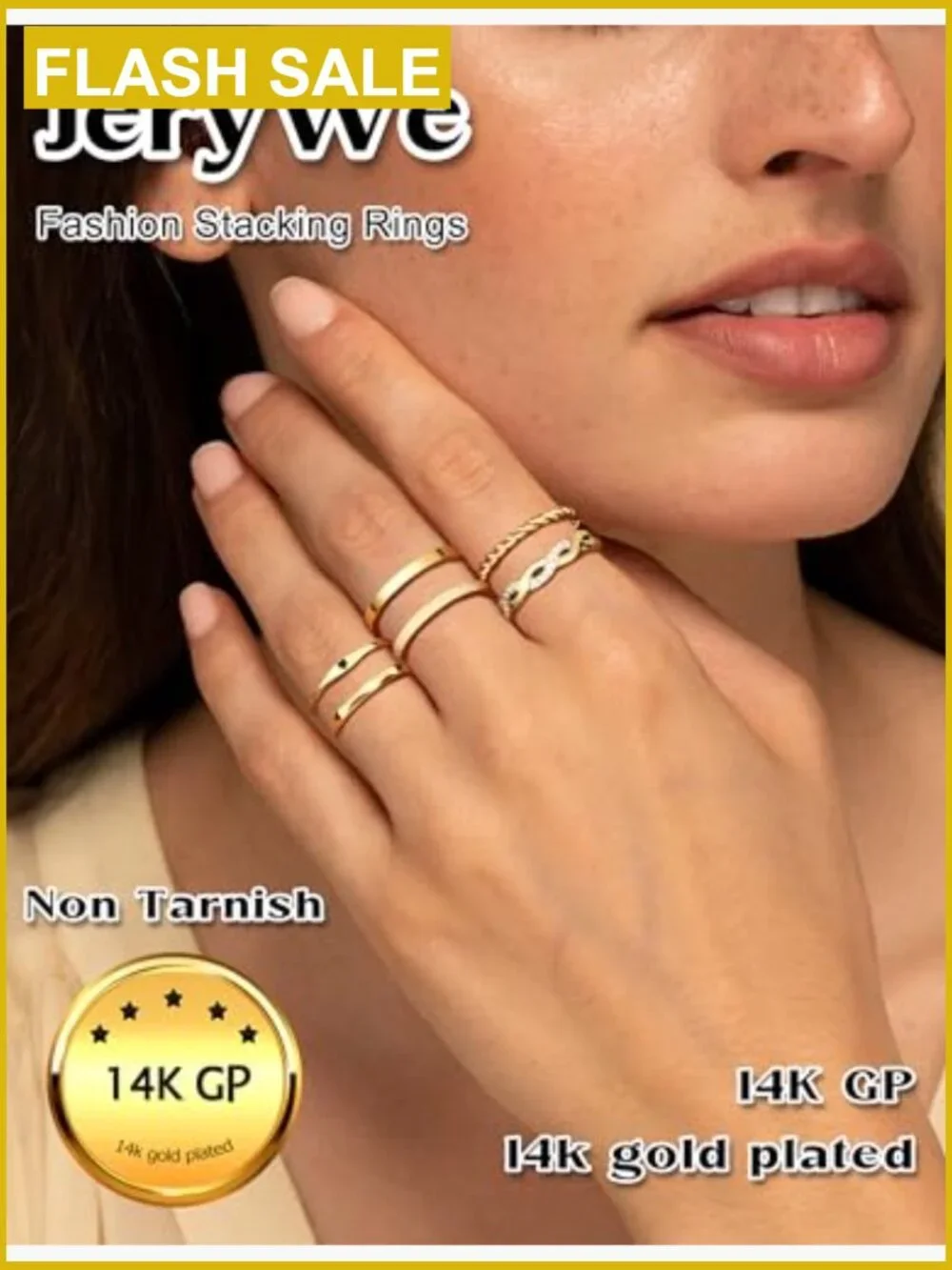 6 Piece Stainless Steel Stacking Rings Set Knuckle Midi Promise Wedding Band